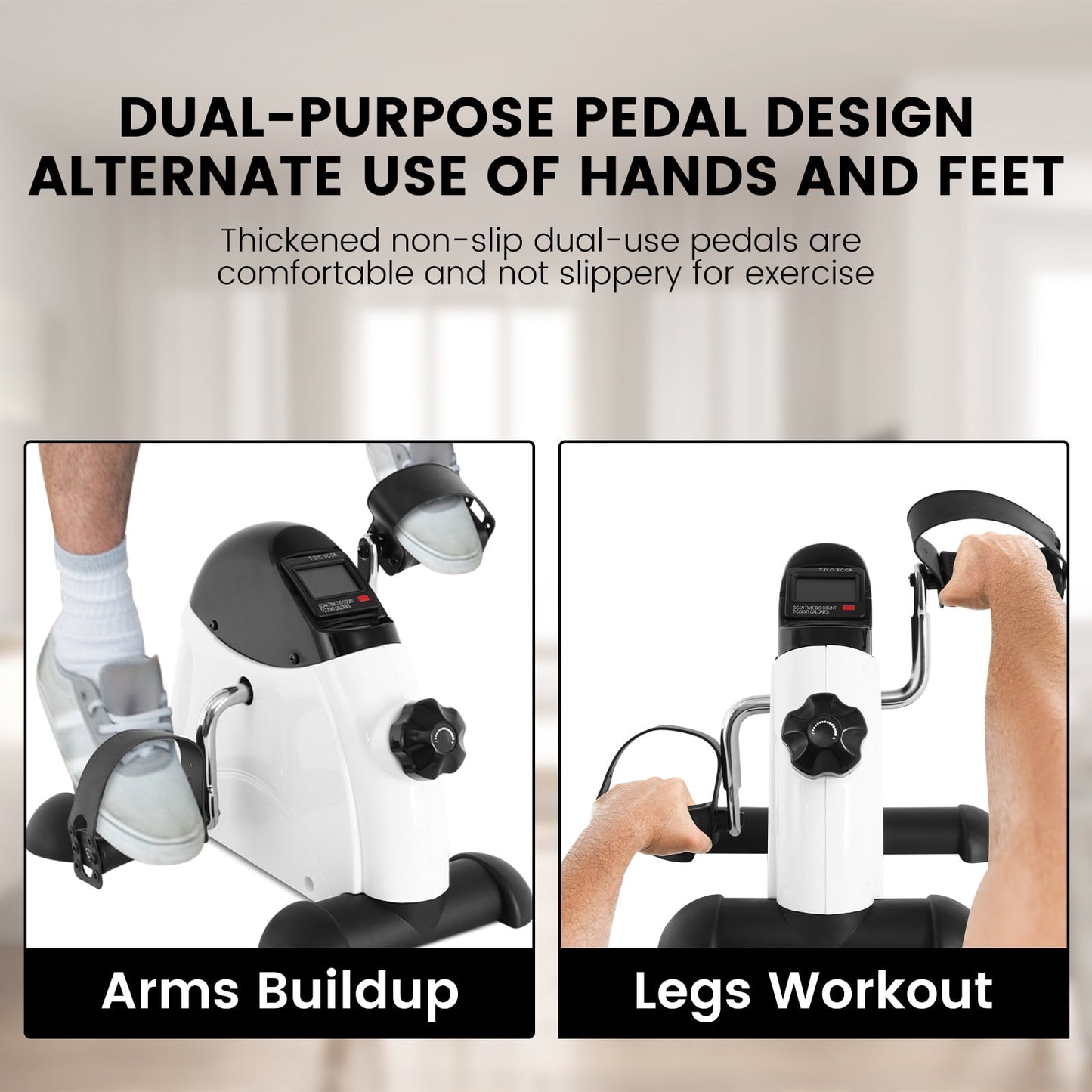 Transform Your Fitness Routine with Our Portable Under Desk Exercise Bike - Perfect for Leg and Arm Workouts with LCD Display!