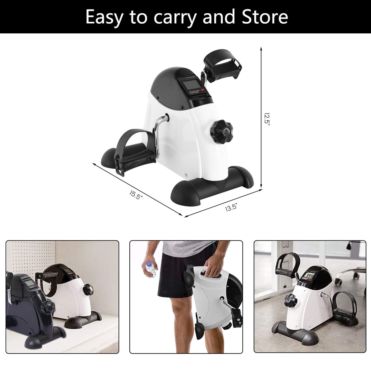 Transform Your Fitness Routine with Our Portable Under Desk Exercise Bike - Perfect for Leg and Arm Workouts with LCD Display!