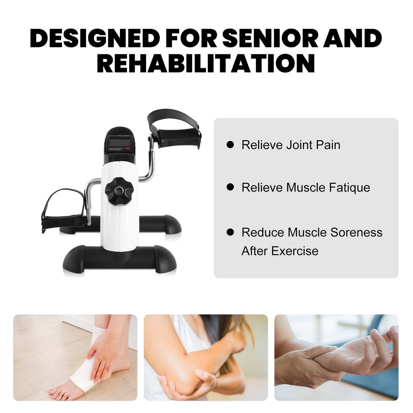 Transform Your Fitness Routine with Our Portable Under Desk Exercise Bike - Perfect for Leg and Arm Workouts with LCD Display!