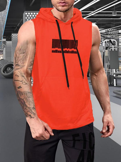 Graphic Drawstring Hooded Sweat Activated Sports Top