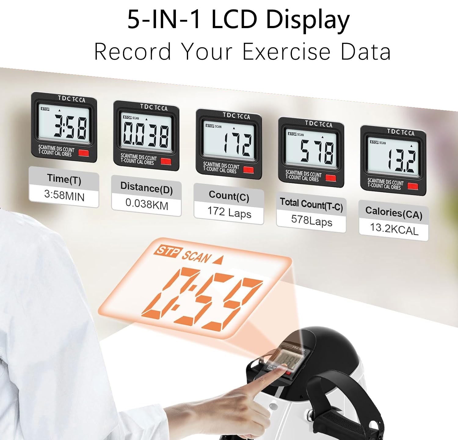 Transform Your Fitness Routine with Our Portable Under Desk Exercise Bike - Perfect for Leg and Arm Workouts with LCD Display!