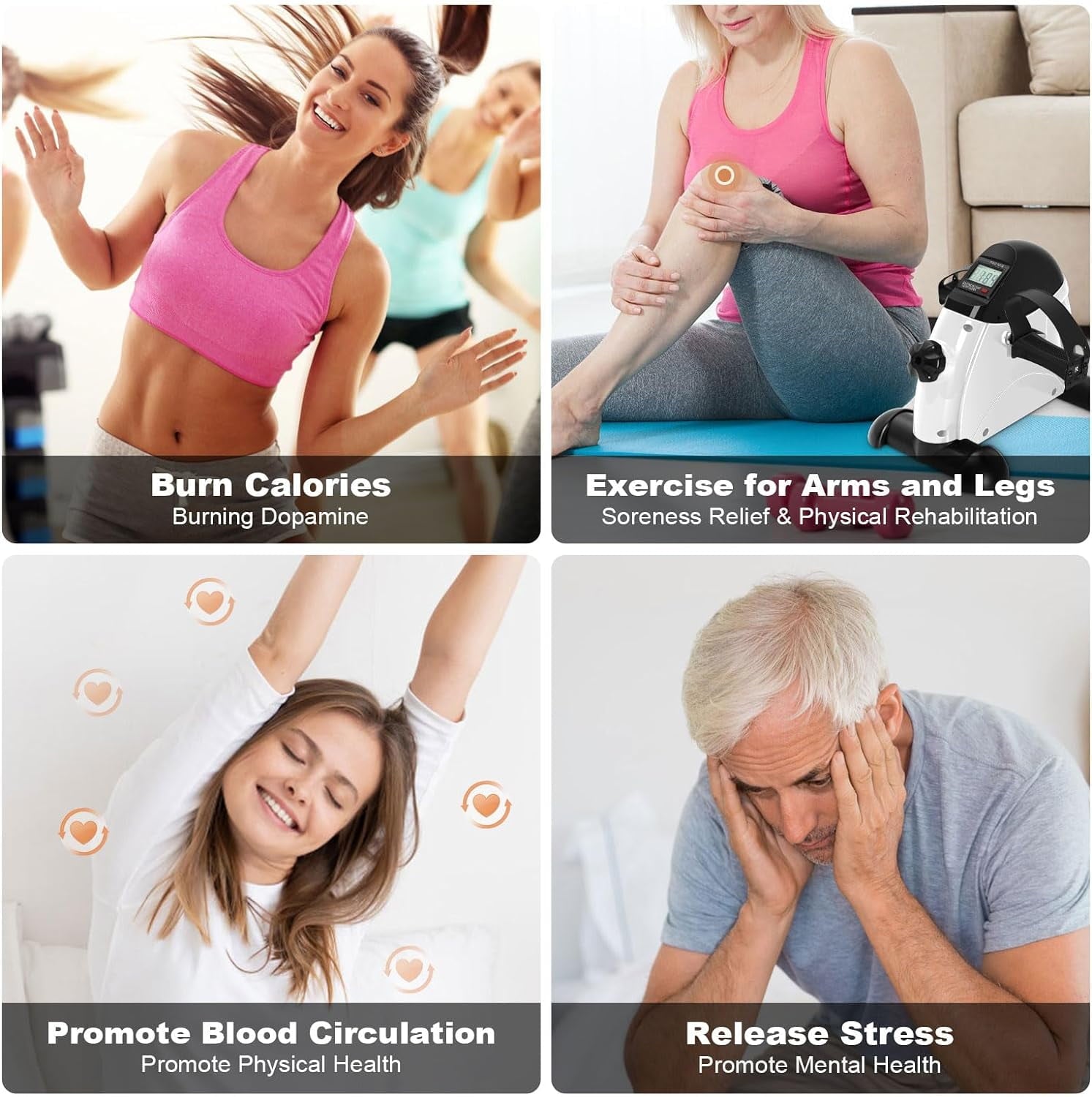 Transform Your Fitness Routine with Our Portable Under Desk Exercise Bike - Perfect for Leg and Arm Workouts with LCD Display!