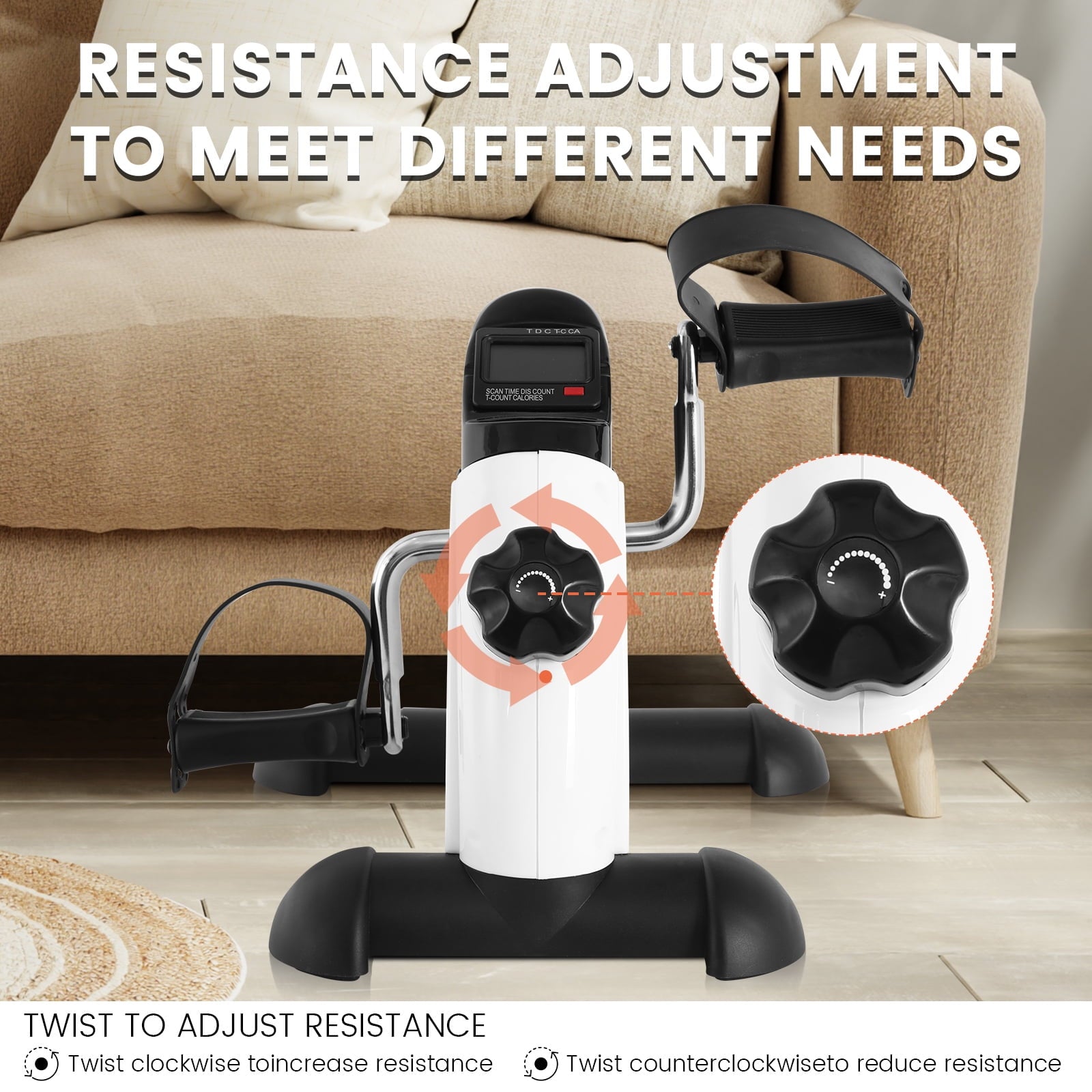 Transform Your Fitness Routine with Our Portable Under Desk Exercise Bike - Perfect for Leg and Arm Workouts with LCD Display!